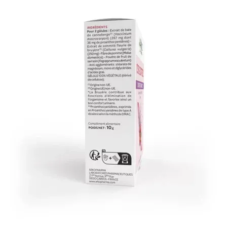 Cys-Control Confort Urinaire Arkopharma 20 gélules - côté 2 Cys-Control Confort Urinaire Arkopharma 20 gélules - côté 2