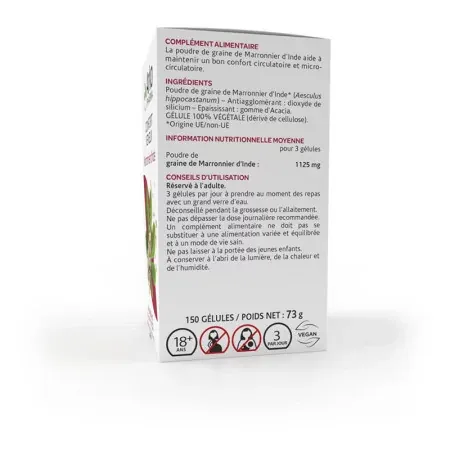 Arkopharma Arkogélules Bio Marronnier d'Inde 150 gélules - côté 1
