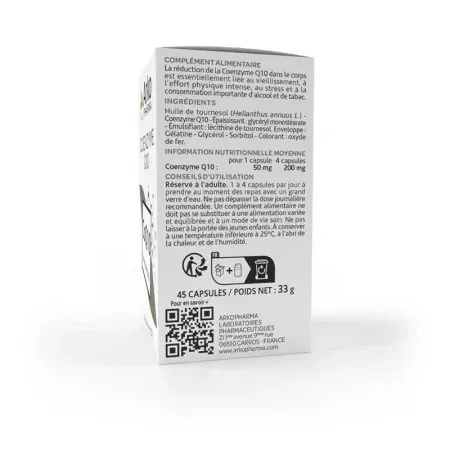 Arkopharma Arkovital Coenzyme Q10 45 capsules - côté 1