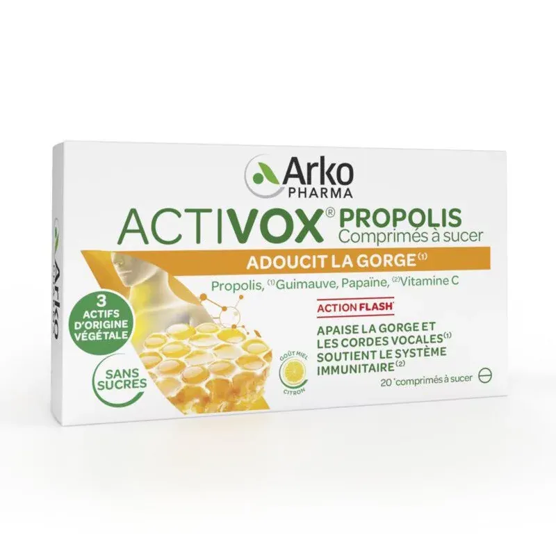 Arkopharma Activox Propolis Goût Miel-citron 20 comprimés à sucer - Univers Pharmacie