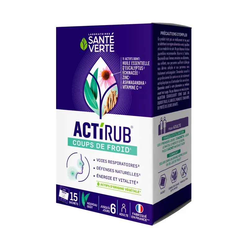 Santé Verte Actirub Nez & Gorge 15 sachets - Univers Pharmacie Santé Verte Actirub Nez & Gorge 15 sachets - Univers Pharmacie