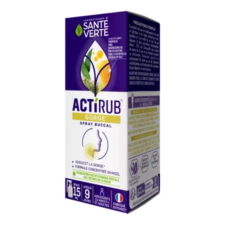 Santé Verte Actirub Gorge Spray Buccal 15ml - Univers Pharmacie