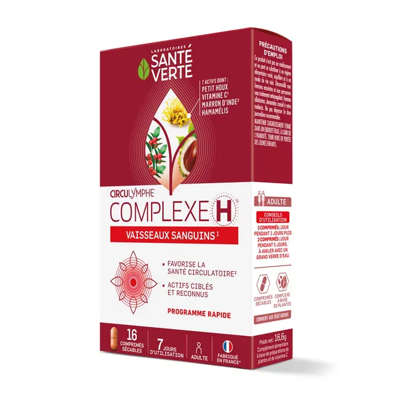 Santé Verte Circulymphe Complexe H 16 comprimés - Univers Pharmacie Santé Verte Circulymphe Complexe H 16 comprimés - Univers Pharmacie