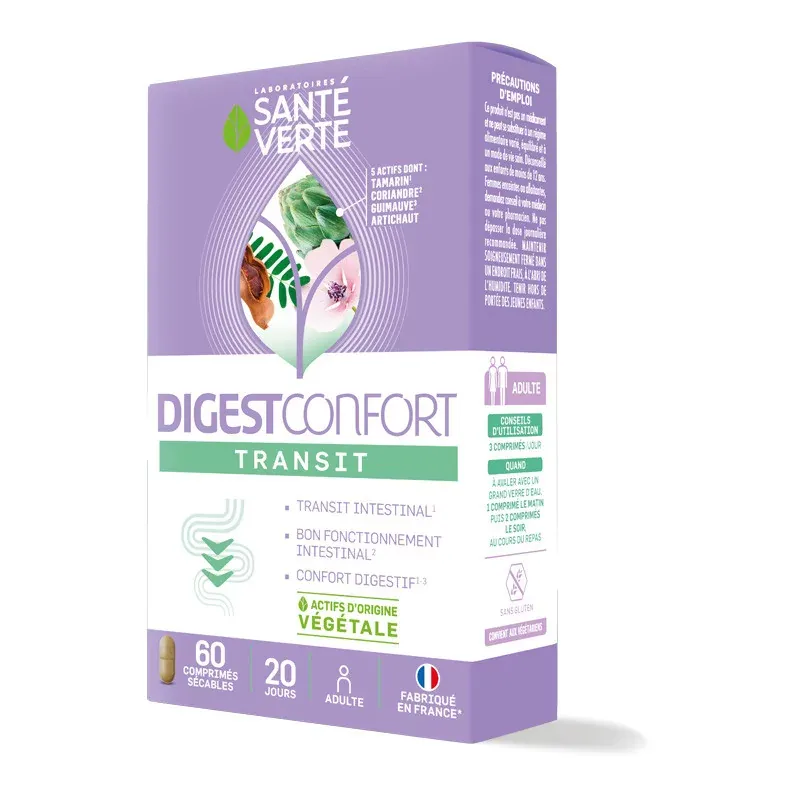 Santé Verte DigestConfort Transit 60 comprimés - Univers Pharmacie Santé Verte DigestConfort Transit 60 comprimés - Univers Pharmacie
