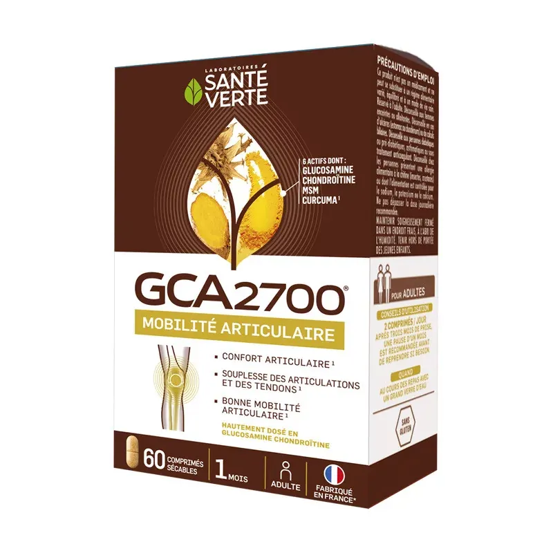 Santé Verte GCA 2700 Mobilité Articulaire 60 comprimés - Univers Pharmacie Santé Verte GCA 2700 Mobilité Articulaire 60 comprimés - Univers Pharmacie