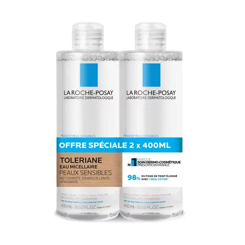 La Roche-Posay Toleriane Eau Micellaire Peaux Sensibles 2X400ml - Univers Pharmacie