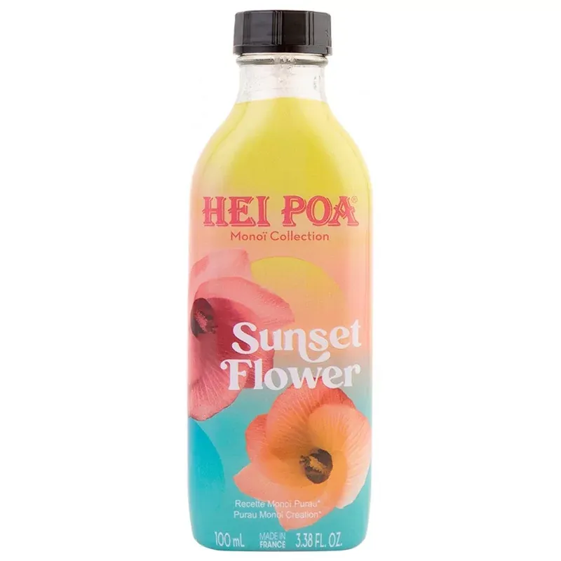 Hei Poa Sunset Flower Recette Monoï Purau 100ml - Univers Pharmacie Hei Poa Sunset Flower Recette Monoï Purau 100ml - Univers Pharmacie
