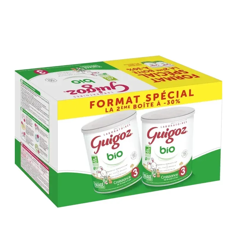 Guigoz Bio 3 Croissance 2X800g - Univers Pharmacie Guigoz Bio 3 Croissance 2X800g - Univers Pharmacie