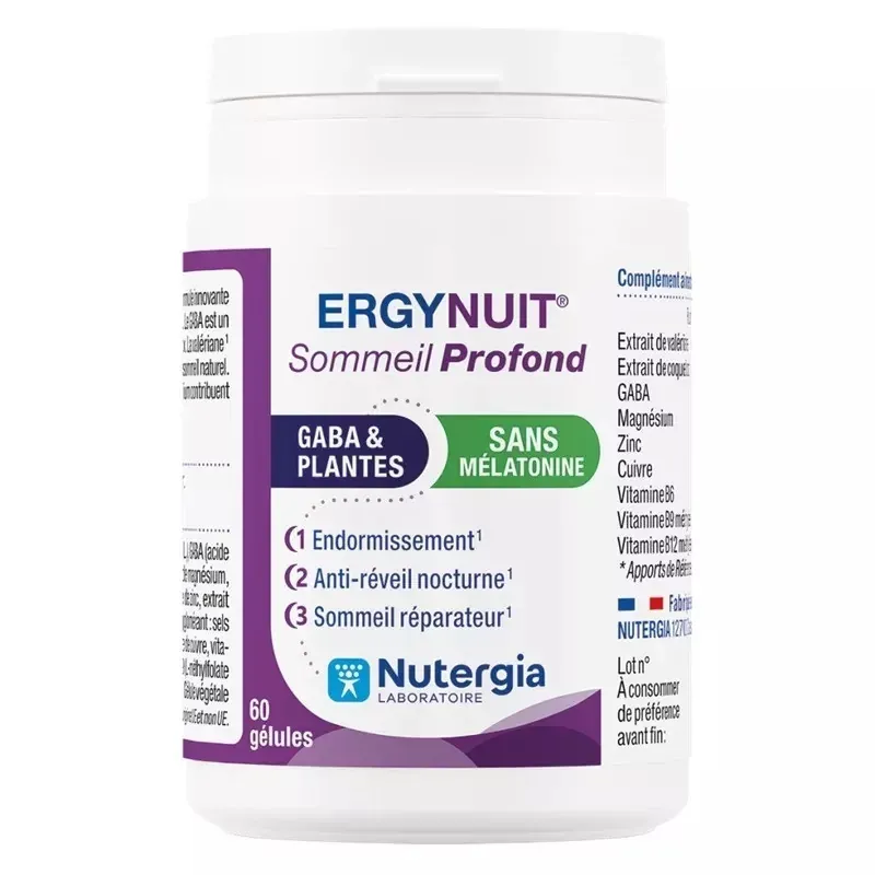 Ergynuit Sommeil Profond GABA & Plantes 60 gélules - Univers Pharmacie Ergynuit Sommeil Profond GABA & Plantes 60 gélules - Univers Pharmacie