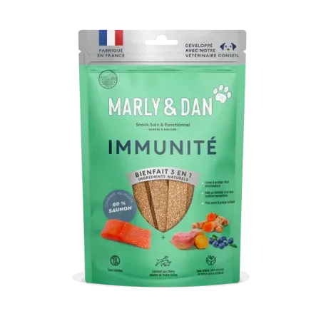 Marly & Dan Immunité Chien Barre à Macher 80g - Univers Pharmacie