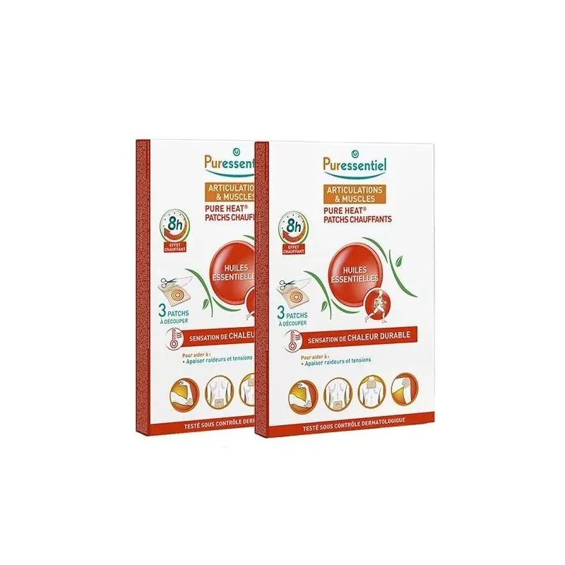 Puressentiel Pure Heat Patchs Chauffants 2X3 patchs - Univers Pharmacie Puressentiel Pure Heat Patchs Chauffants 2X3 patchs - Univers Pharmacie