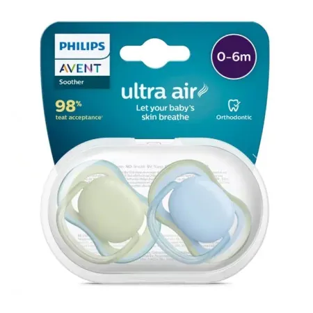 Philips Avent Ultra Air Happy Sucette 0-6m Deco Mix X2 - Univers Pharmacie