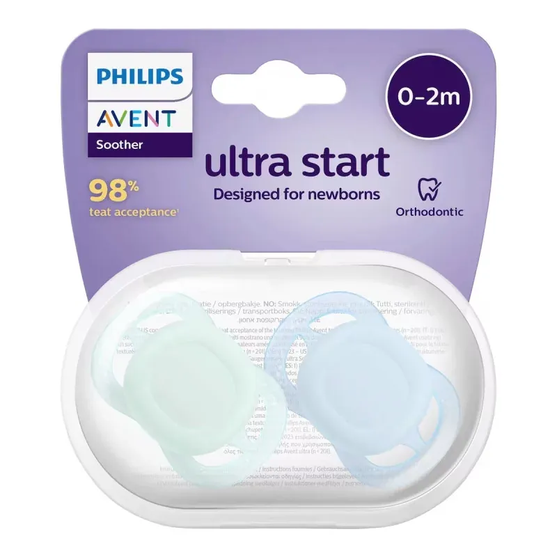 Philips Avent Ultra Start Sucette 0-2m X2 - Univers Pharmacie