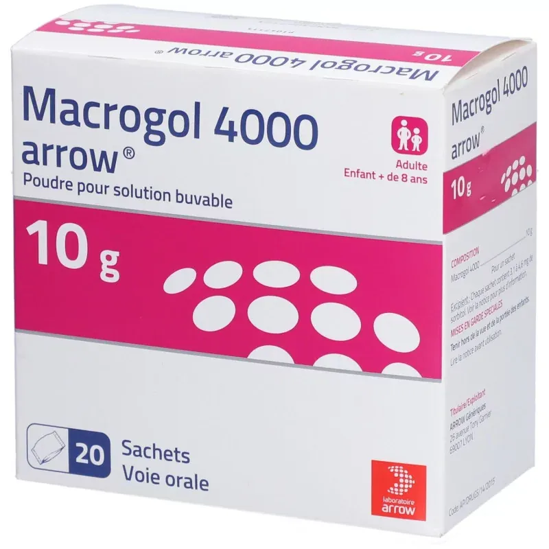 Macrogol 4000 Arrow 10g 20 sachets - Univers Pharmacie Macrogol 4000 Arrow 10g 20 sachets - Univers Pharmacie