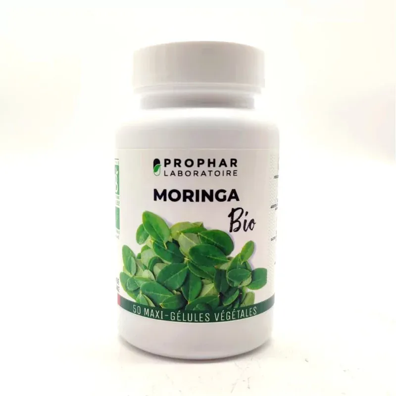 Prophar Moringa Bio 50 maxi-gélules végétales - Univers Pharmacie Prophar Moringa Bio 50 maxi-gélules végétales - Univers Pharmacie