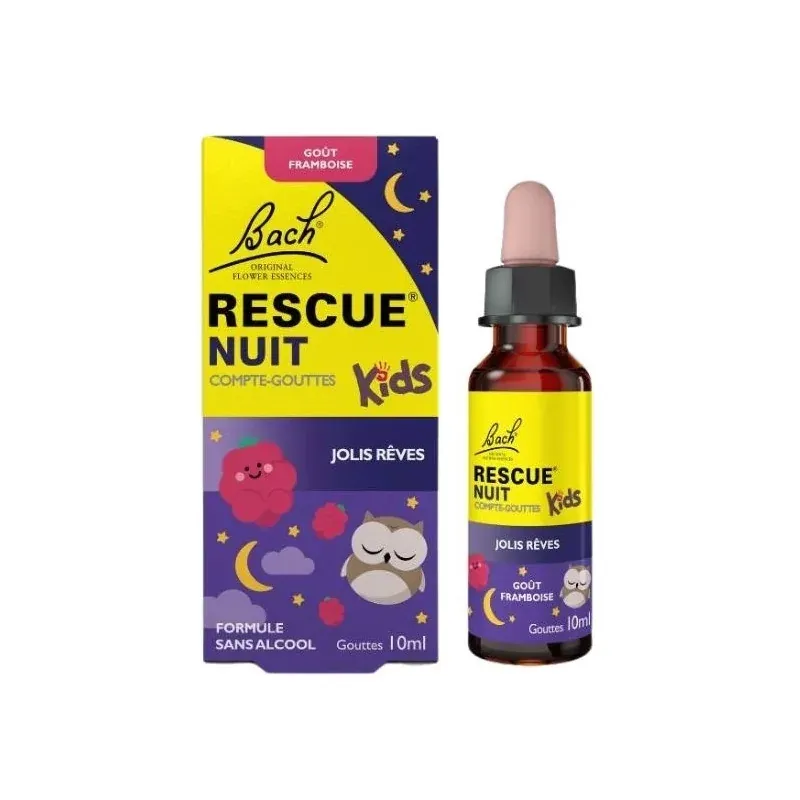Rescue Nuit Kids Compte-Gouttes Framboise 10ml - Univers Pharmacie Rescue Nuit Kids Compte-Gouttes Framboise 10ml - Univers Pharmacie
