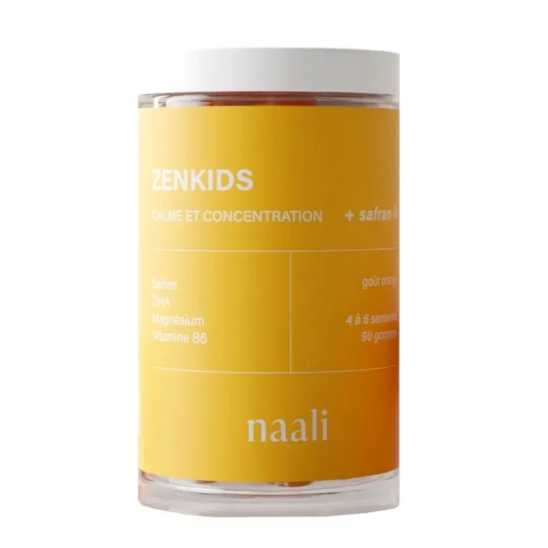 Naali Zenkids Calme et Concentration Goût Orange 90 gommes - Univers Pharmacie