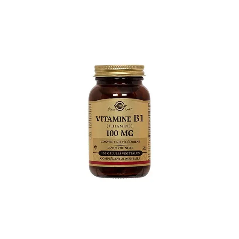 Solgar Vitamine B1 (Thiamine) 100mg 100 gélules - Univers Pharmacie