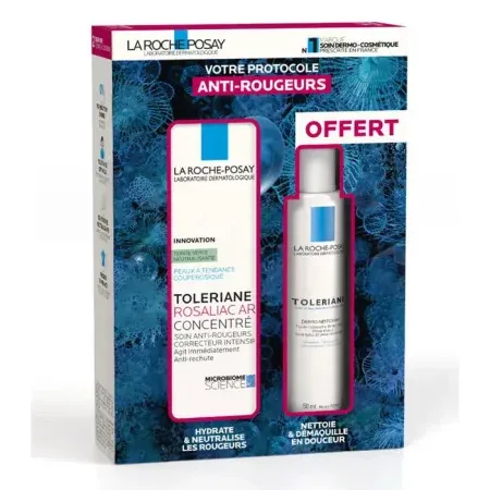 La Roche-Posay Coffret Toleriane Rosaliac AC Concentré 40ml + Toleriane Dermo-Nettoyant 50ml offert - Univers Pharmacie