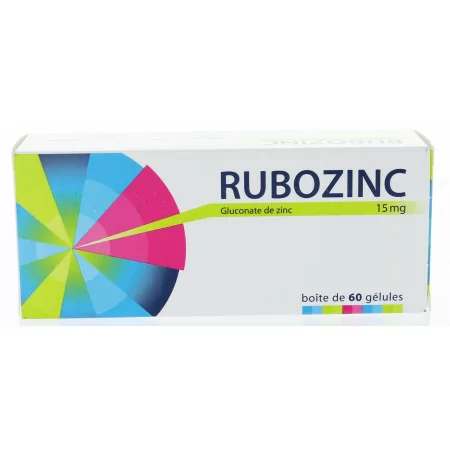 Rubozinc 15mg 60 gélules - Univers Pharmacie