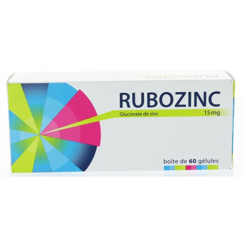 Rubozinc 15mg 60 gélules - Univers Pharmacie