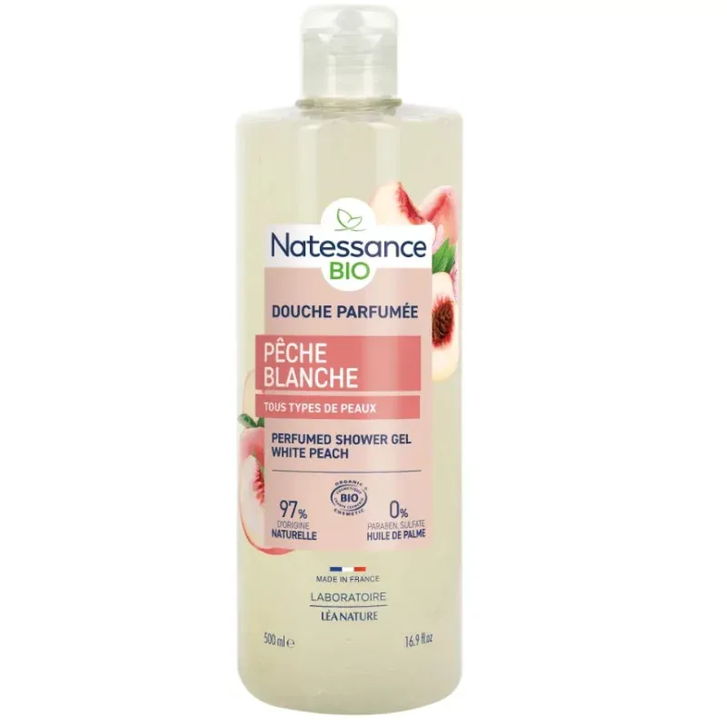 Natessance Bio Douche Parfumée Pêche Blanche 500ml - Univers Pharmacie