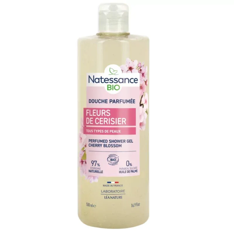 Natessance Bio Douche Parfumée Fleurs de Cerisier 500ml - Univers Pharmacie