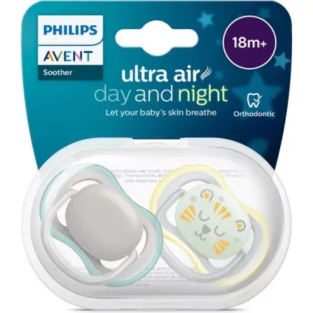 Philips Avent Ultra Air Day and Night Sucette 18m+ X2 - Univers Pharmacie