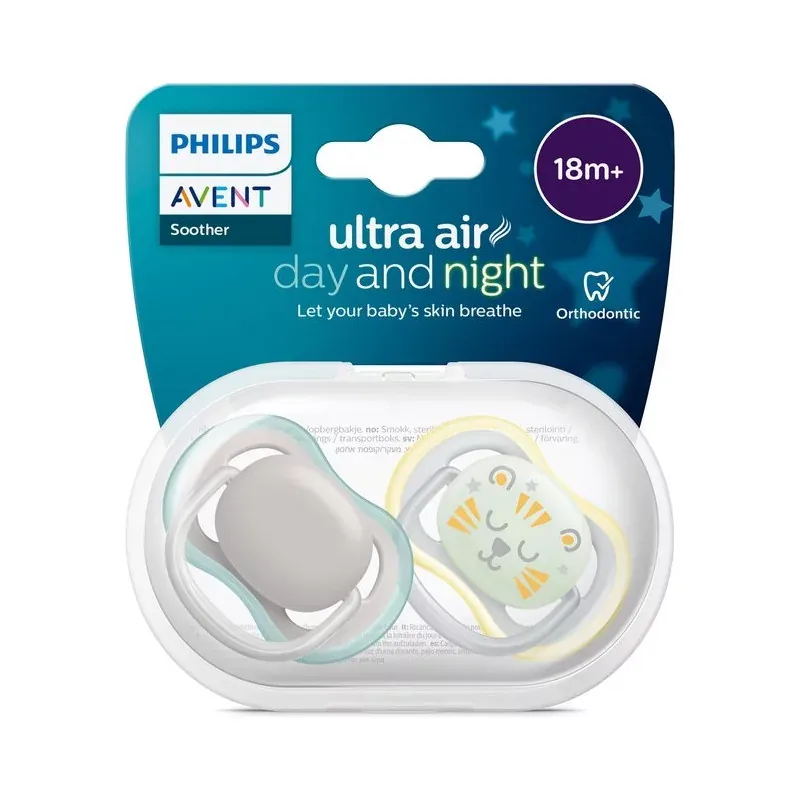 Philips Avent Ultra Air Day and Night Sucette 18m+ X2 - Univers Pharmacie Philips Avent Ultra Air Day and Night Sucette 18m+ X2 - Univers Pharmacie