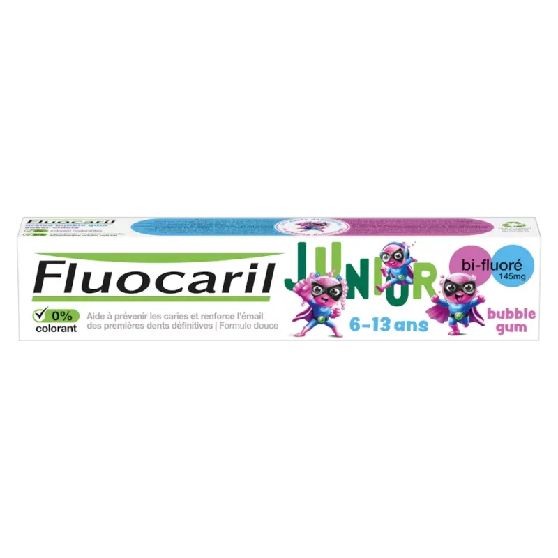 Fluocaril Dentifrice Junior 6-13 ans Gel Bubble Gum 75ml - Univers Pharmacie
