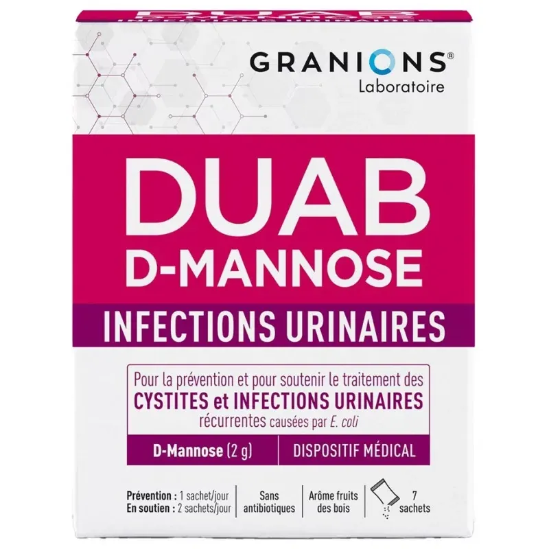 Granions Duab D-Mannose Infections Urinaires 7 sachets - Univers Pharmacie Granions Duab D-Mannose Infections Urinaires 7 sachets - Univers Pharmacie