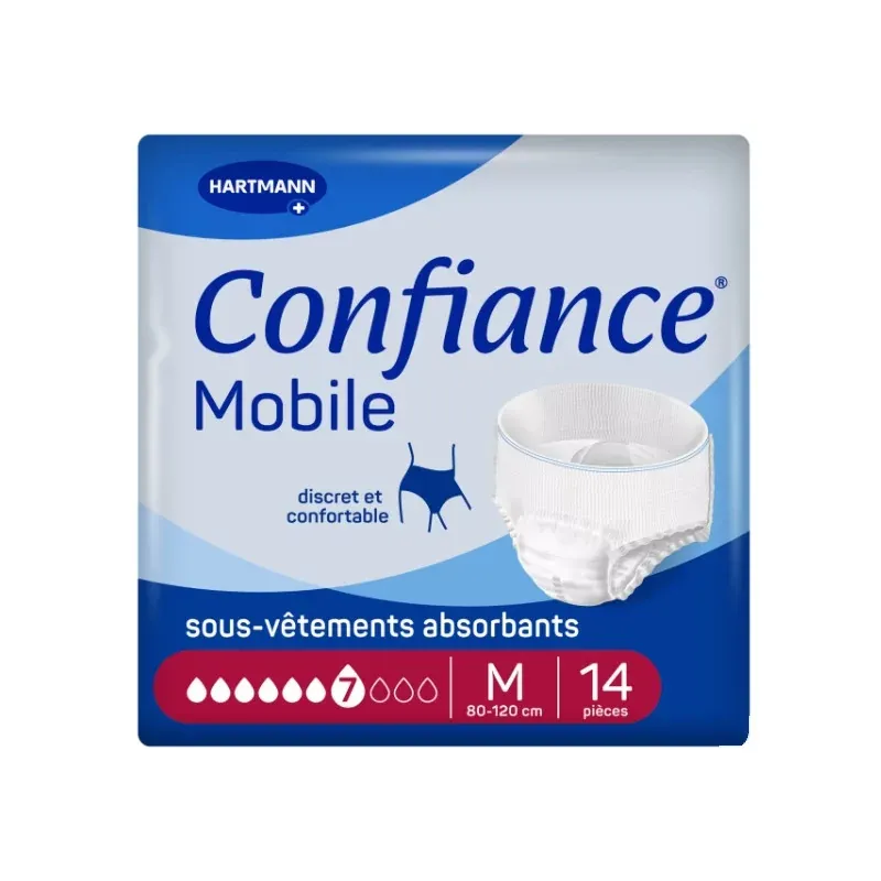 Confiance Mobile Taille S 7 Gouttes 14 sous-vêtements absorbants taille M - Univers Pharmacie