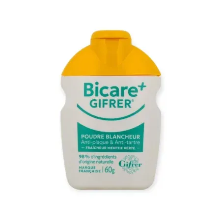 Gifrer Bicare+ Poudre Blancheur  Fraîcheur Menthe 60g - Univers Pharmacie