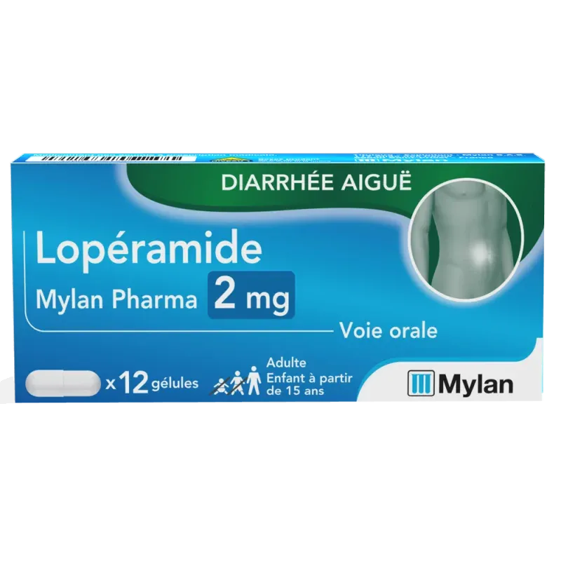 Lopéramide Mylan Pharma 2mg 12 gélules - Univers Pharmacie