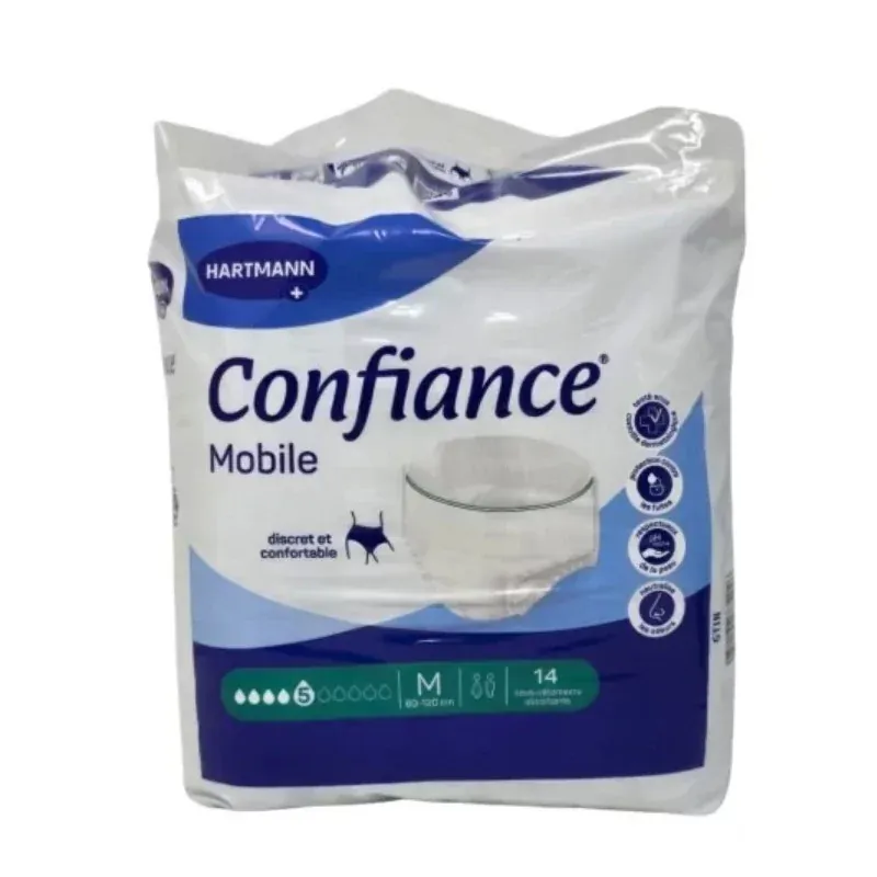 Confiance Mobile 5 Gouttes 14 sous-vêtements absorbants taille M - Univers Pharmacie Confiance Mobile 5 Gouttes 14 sous-vêtements absorbants taille M - Univers Pharmacie