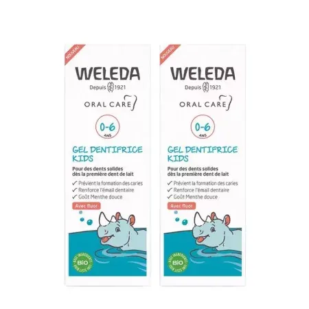 Weleda Gel Dentifrice Kids 0-6ans avec Fluor 2X50ml - Univers Pharmacie