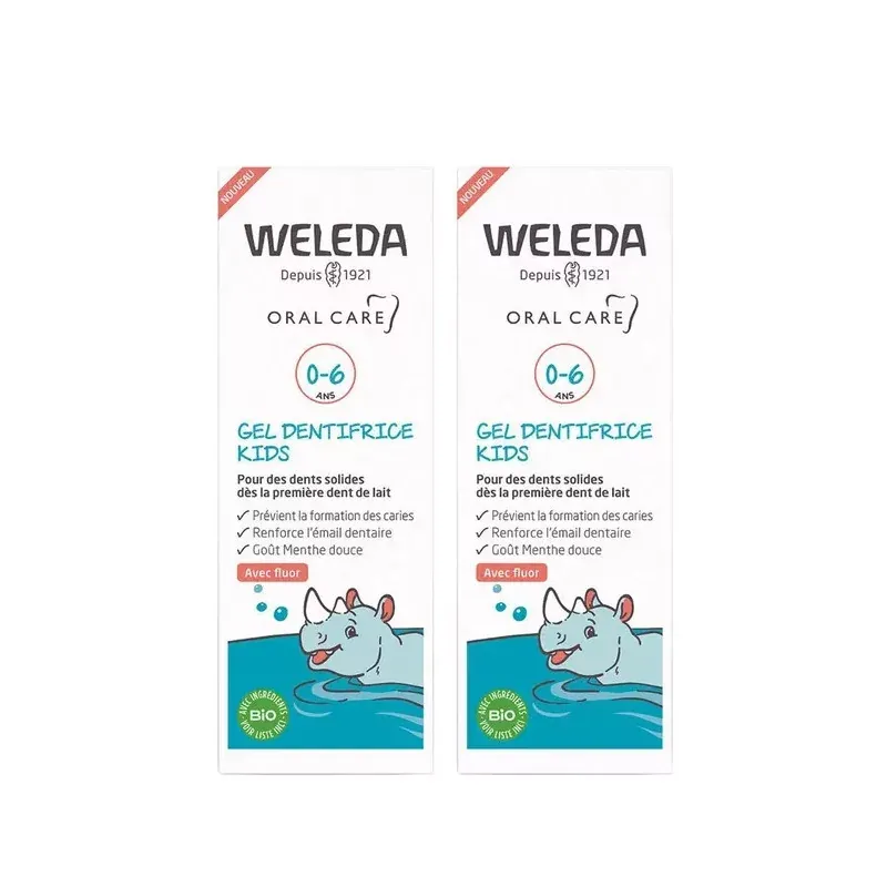 Weleda Gel Dentifrice Kids 0-6ans avec Fluor 2X50ml - Univers Pharmacie Weleda Gel Dentifrice Kids 0-6ans avec Fluor 2X50ml - Univers Pharmacie