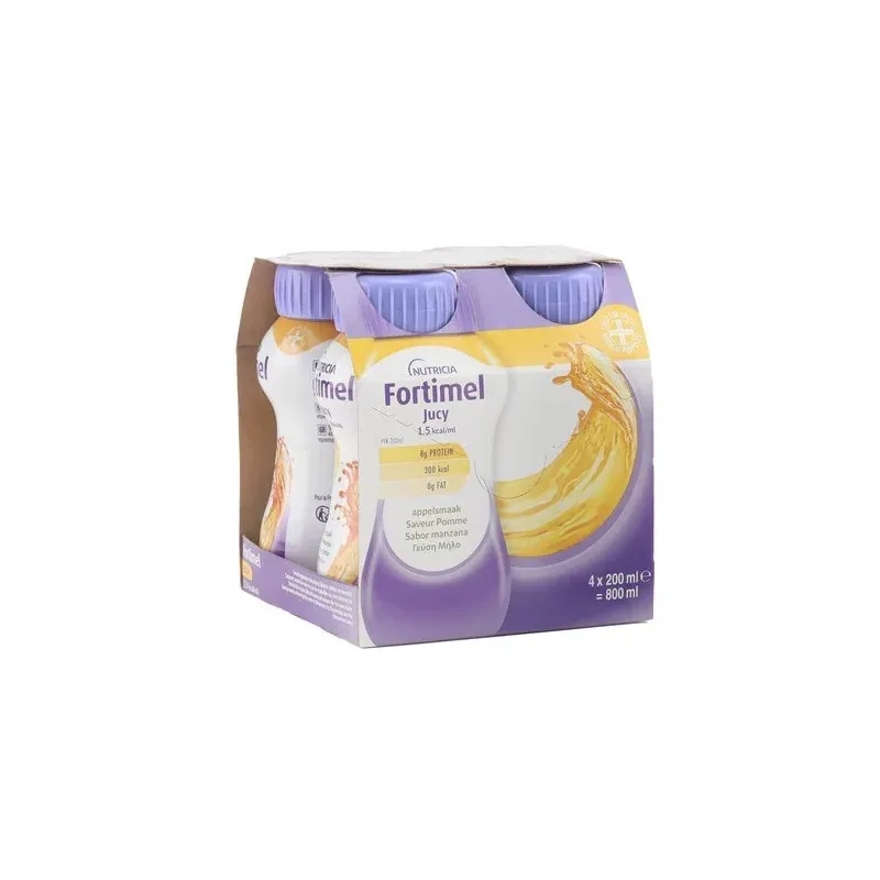 Nutricia Fortimel Jucy Arôme Pomme 4X200ml - Univers Pharmacie Nutricia Fortimel Jucy Arôme Pomme 4X200ml - Univers Pharmacie