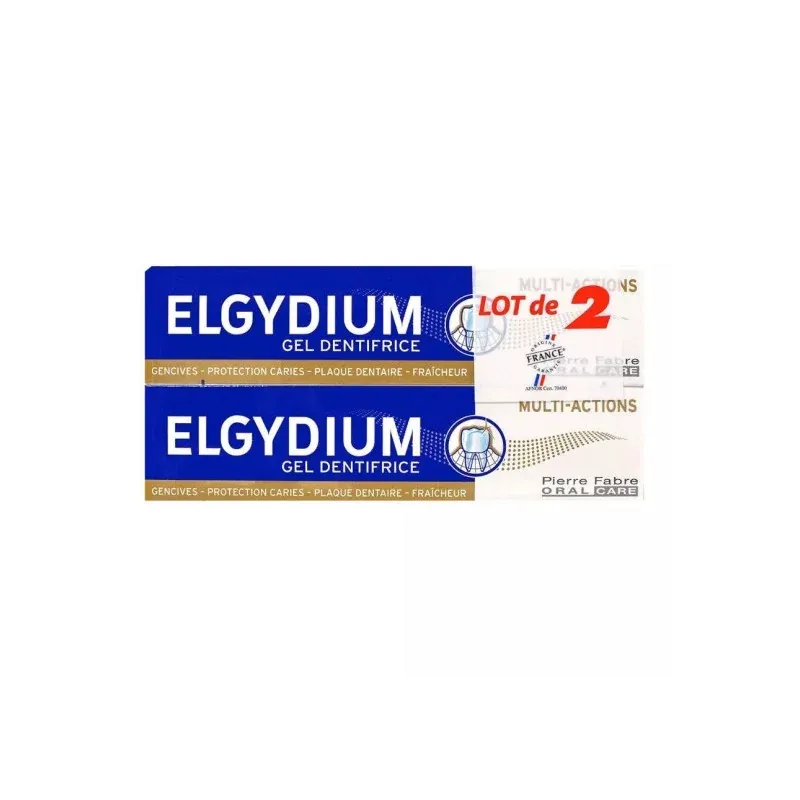 Elgydium Gel Dentifrice Multi-actions 2X75ml - Univers Pharmacie