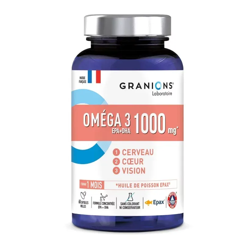 Granions Oméga 3 EPA+DHA 1000mg 60 capsules molles - Univers Pharmacie
