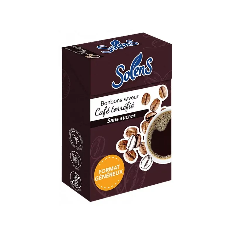 Solens Bonbons Saveur Café Torréfié Sans Sucres Format Généreux 66g - Univers Pharmacie