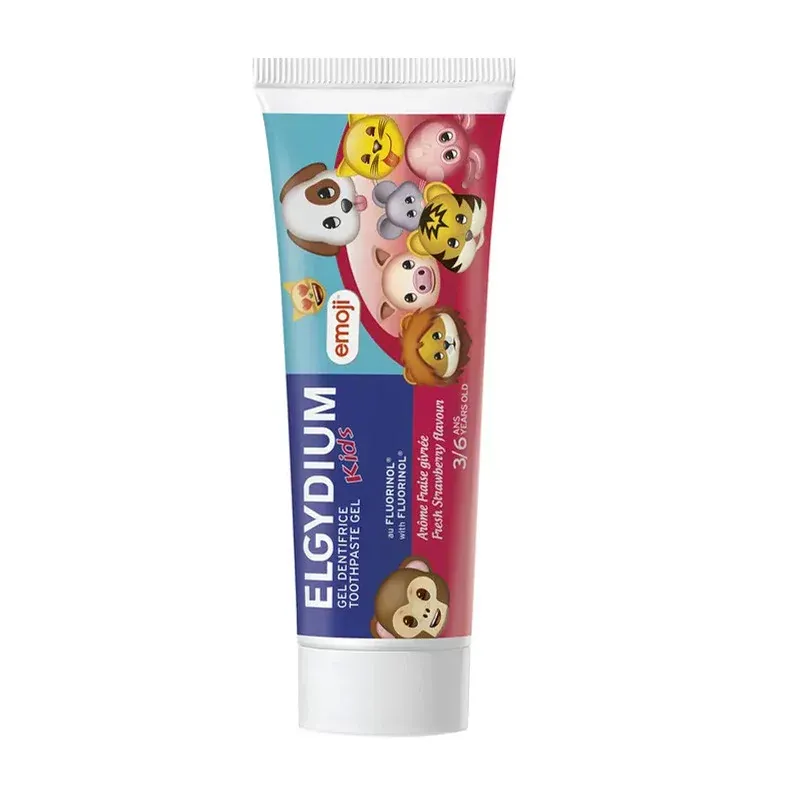 Elgydium Kids Gel Dentifrice 3-6 ans Emoji Arôme Fraise Givrée 50ml