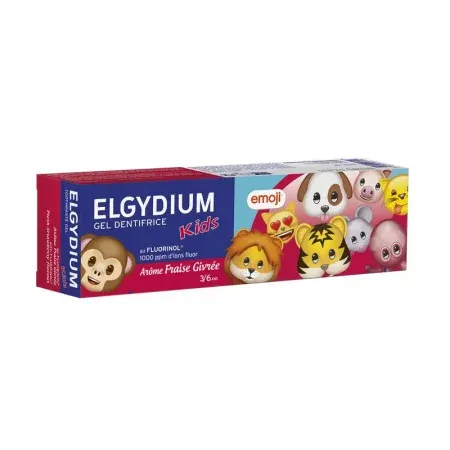 Elgydium Kids Gel Dentifrice 3-6 ans Emoji Arôme Fraise Givrée 50ml - boite
