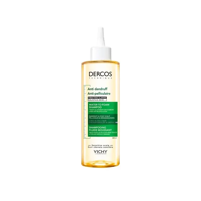 Vichy Dercos Anti-pelliculaire Shampoing Fluide Moussant Cheveux Bouclés 200ml - Univers Pharmacie