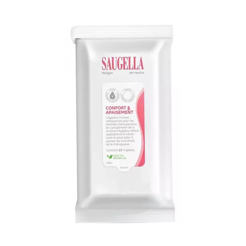 Saugella Poligyn Confort et Apaisement 15 Lingettes Intimes - Univers Pharmacie