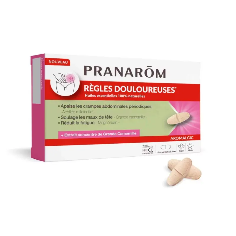 Pranarom Aromalgic Règles Douloureuses 15 comprimés sécables - Univers Pharmacie
