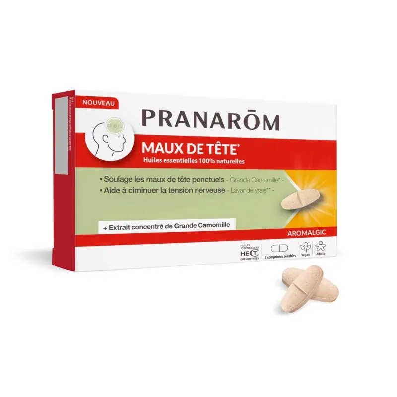 Pranarom Aromalgic Maux de Tête 8 comprimés sécables - Univers Pharmacie
