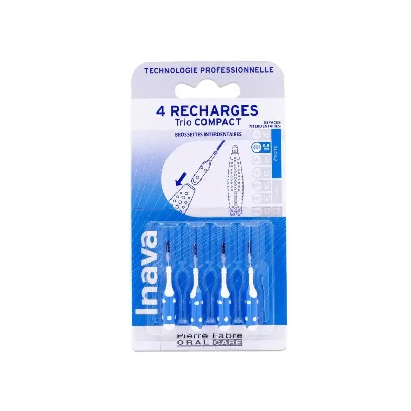 Inava Trio Compact Recharges Brossettes Interdentaires 0,8mm X4 - Univers Pharmacie