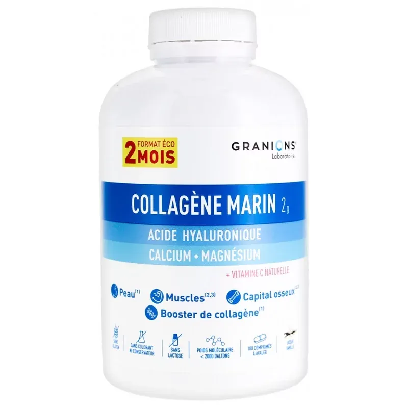 Granions Collagène Marin 2g 180 comprimés - Univers Pharmacie