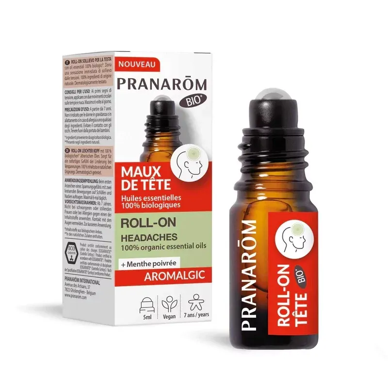 Pranarom Bio Aromalgic Roller Maux de Tête 5ml - Univers Pharmacie